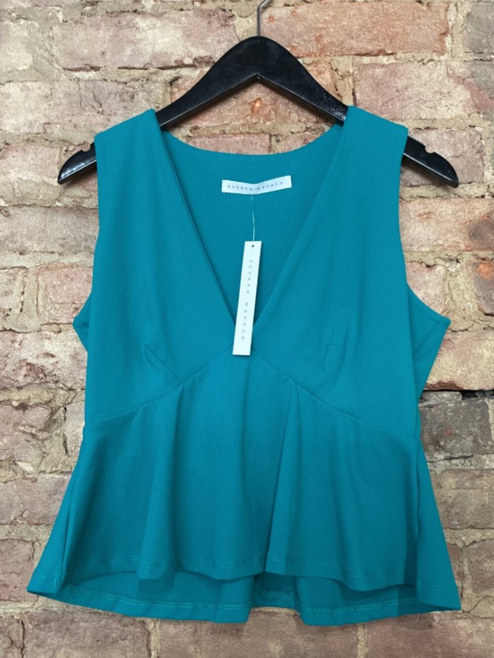 Susana Monaco Teal V Neck Tank